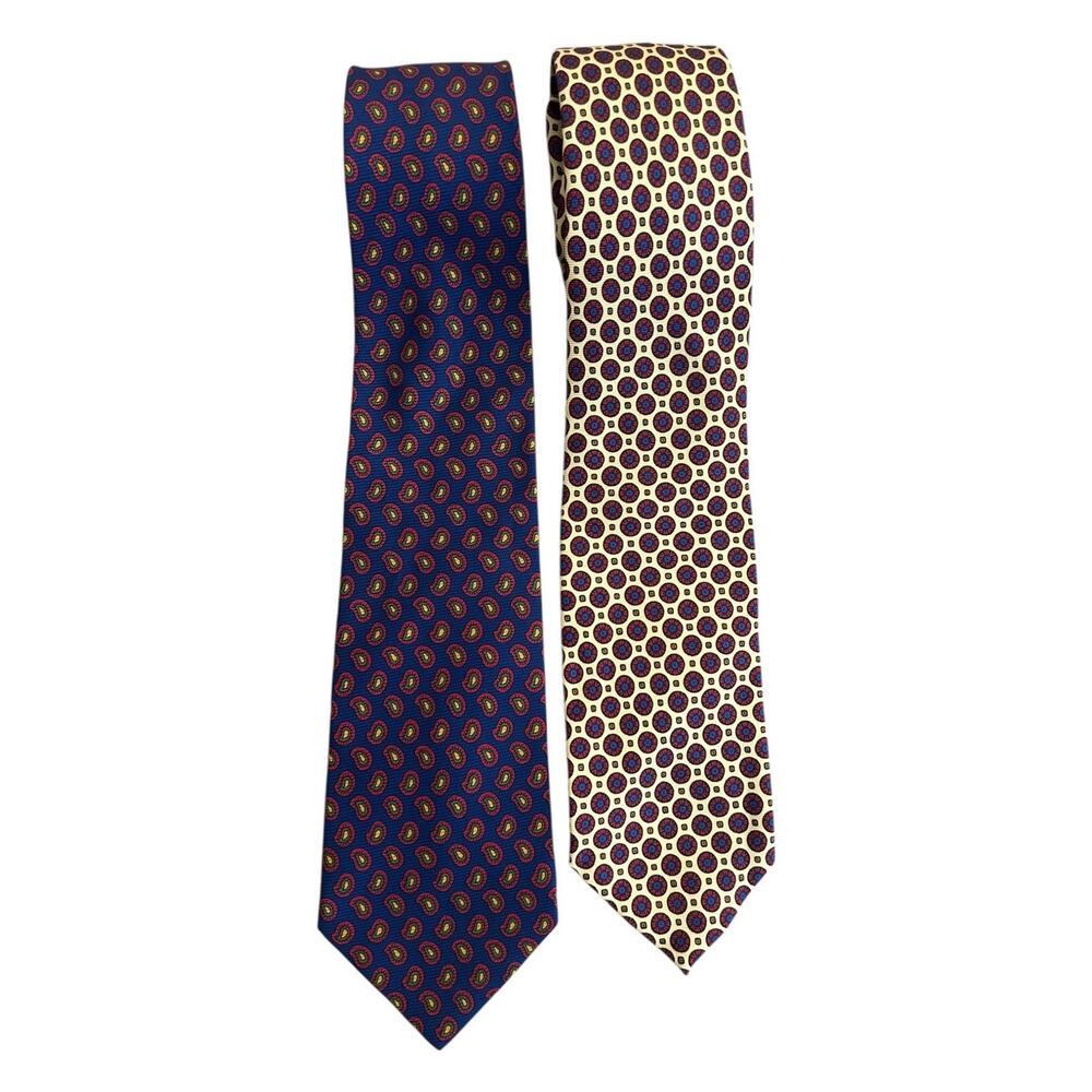 Polo Ralph Lauren LOT 2 100% Silk‎ Men's Neck Ties Made in Italy